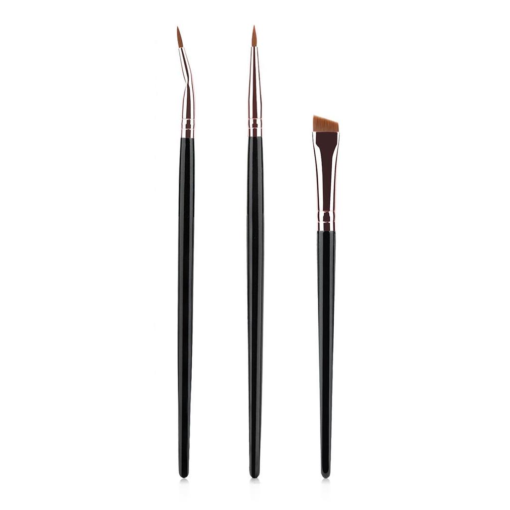 Ultra-Fine Angled Eyeliner & Brow Brush Set - Professional Slanted Makeup Tools