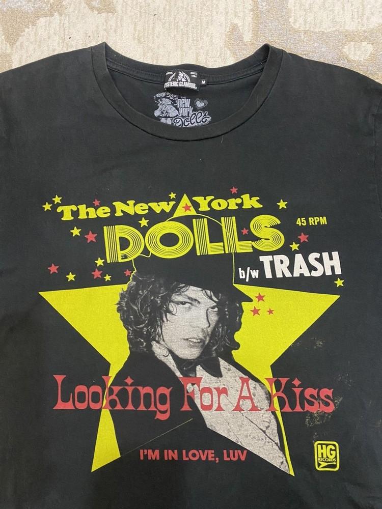 HYSTERIC GLAMOUR x NEW YORK DOLLS Band Rare Black Unisex Shirt S5XL WA2055 Unisex T-Shirt XL