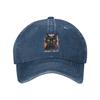 Black Cat Portrait Washed Baseball Cap Unisex Cotton Adjustable Outdoor Trucker Hat