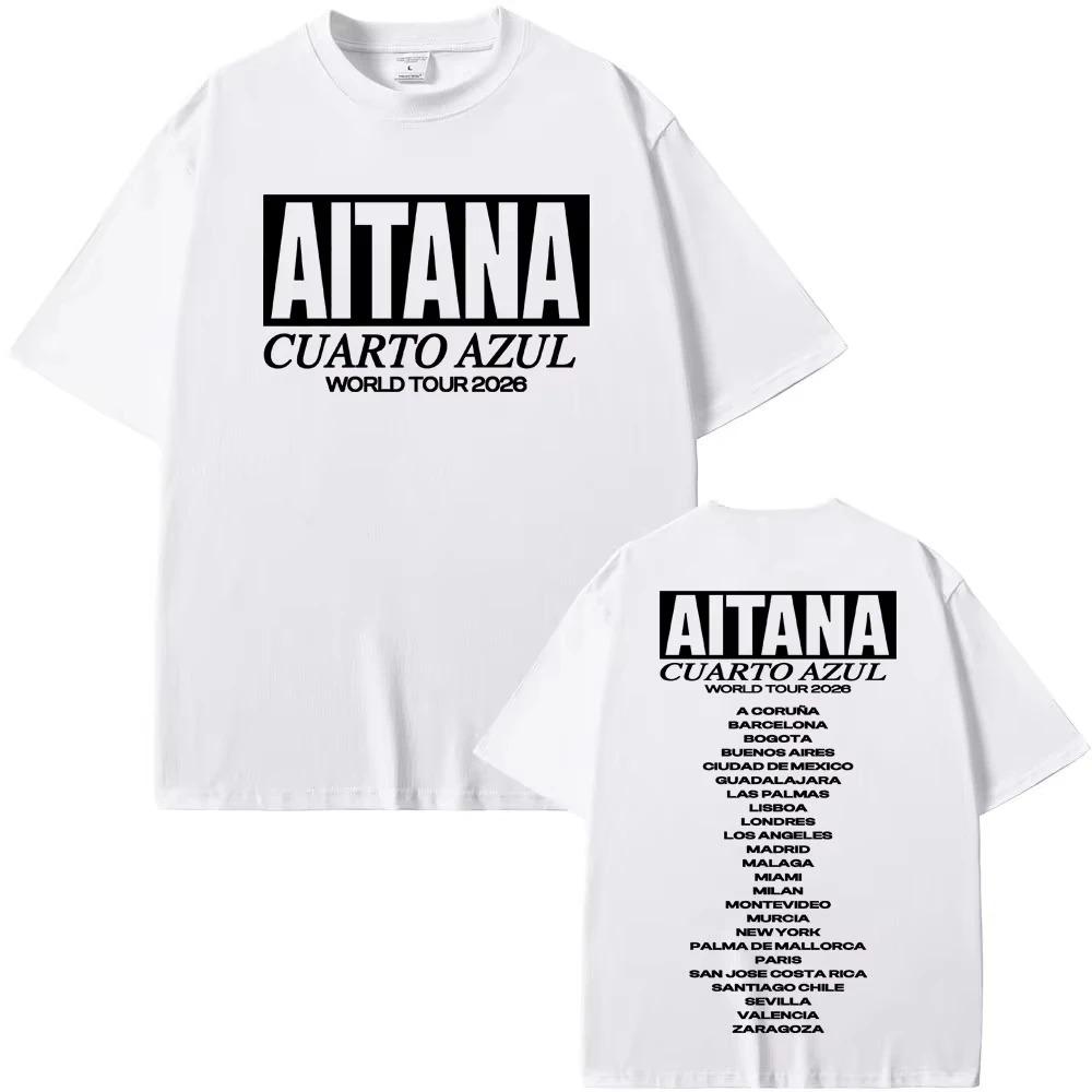 Aitana Cuarto Azul 2026 World Tour Printed TShirt Unisex Harajuku Gothic Streetwear Fashion Casual Comfortable Daily Cotton
