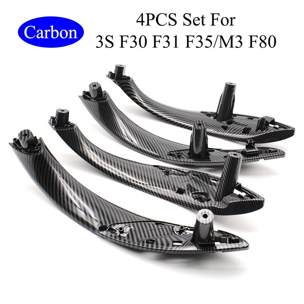 Car Accessories Interior Door Black Beige Left Right Pull Handle Trim Cover Replacement For BMW M3 M4 F30 F34 F36 F32 F33