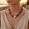 Chunky Beaded Choker Bohemian Colorful Beads Necklace Summer Holiday Necklace for Women Daily Wear Party Beach Vacation