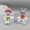 4PCs Craft Cute Garden Ornament DIY Figurine Long Legged Bunny Miniature Rabbit Micro Landscaping