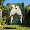 1pc Cockatoo Artwork Outdoor Soft Polyester Flannel Throw Blanket Versatile for All Seasons , Soft , Cozy , Warm All Season Quilted Throw ,