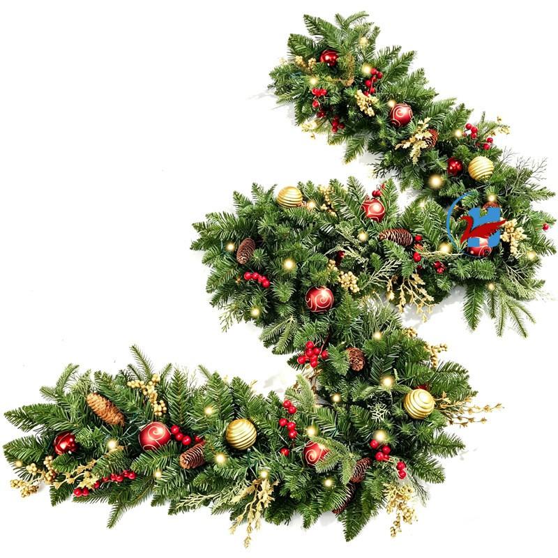 Christmas Wreath Hanging Decor PVC Artificial Berry Vine Garland Door Wall Hotel Mall Holiday Decoration