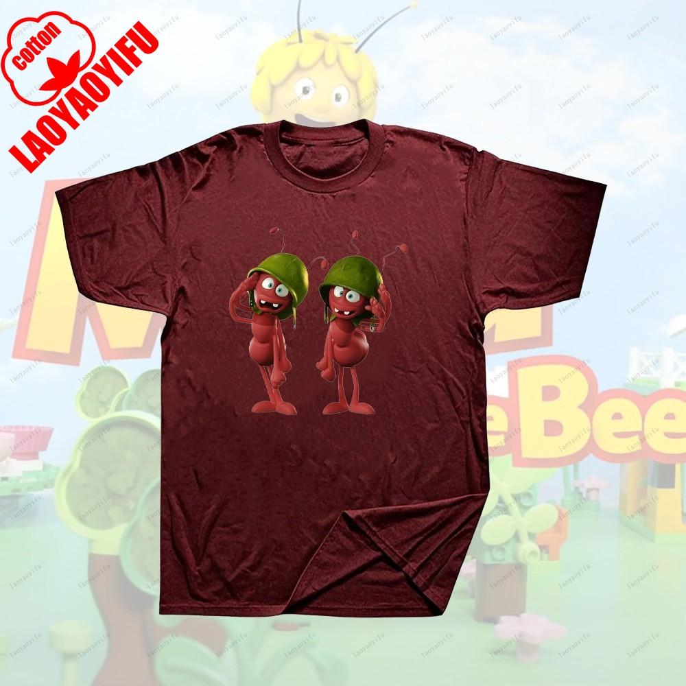 Maya The Bee Movie Cartoon Character T-shirts Maya The Bee Movie Kawaii Cartoons T Shirt Summer Breathable Camisetas