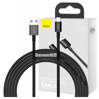 Kabel USB naar USB-C Baseus Superior Series, 66W, 2M (Zwart)