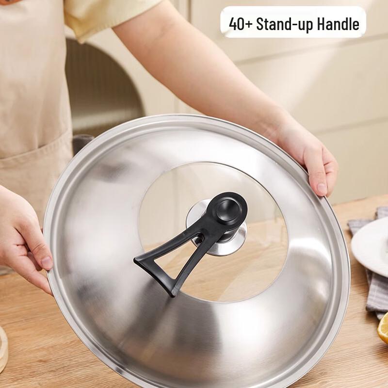 Wutuo 304 Stainless Steel Wok Lid with Handle