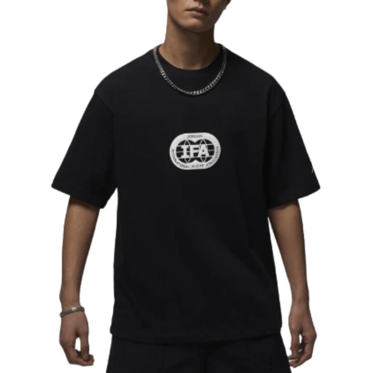 

Jordan SS25 Мягкая Удобная Универсальная Футболка с Коротким Рукавом Мужские Топы Черный HV4555-010 L