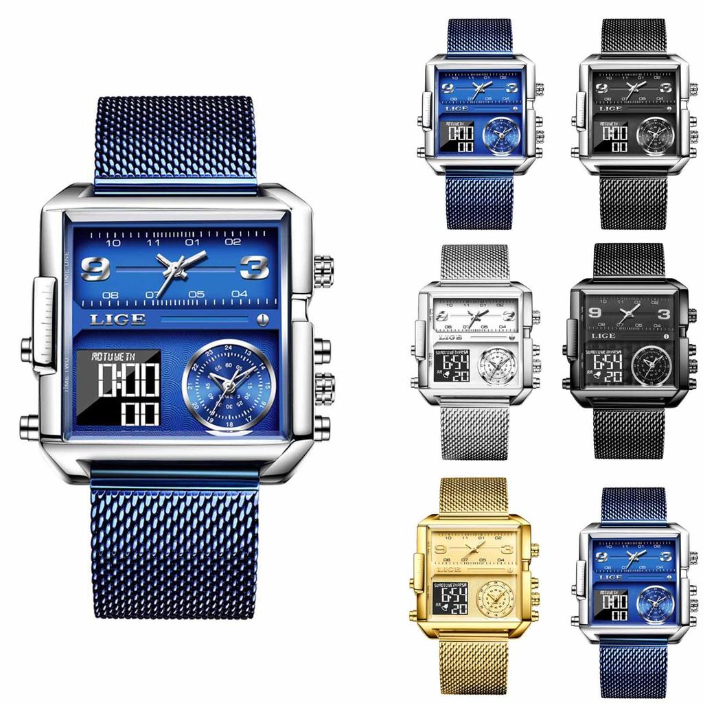 Men's Waterproof Luminous Running Alarm Clock Watch