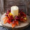 Fall Thanksgiving Table Decorations Vegetable Maple Leaf Candle Circle Safe