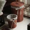 Willow Woven Laundry Hamper - Wicker Storage Basket for Dirty Clothes, Ideal for Hotels and Hot Pot Restaurants