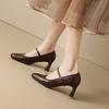 Scarpe col tacco alto da donna Primavera Autunno Nuove Tacco Chunky Esterno Mary Jane Moda Cinturino con Fibbia Lusso Comode Pumps da Festa