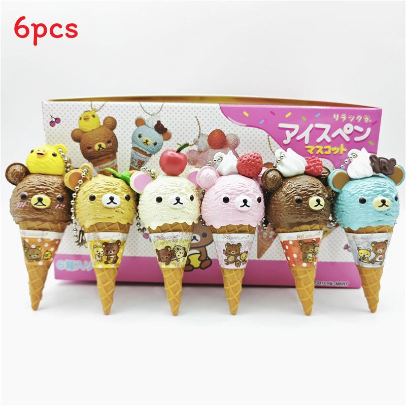 

Rilakkuma Cream Ice Action Figure Model Pvc 6piece Set Decor Gift Collectible