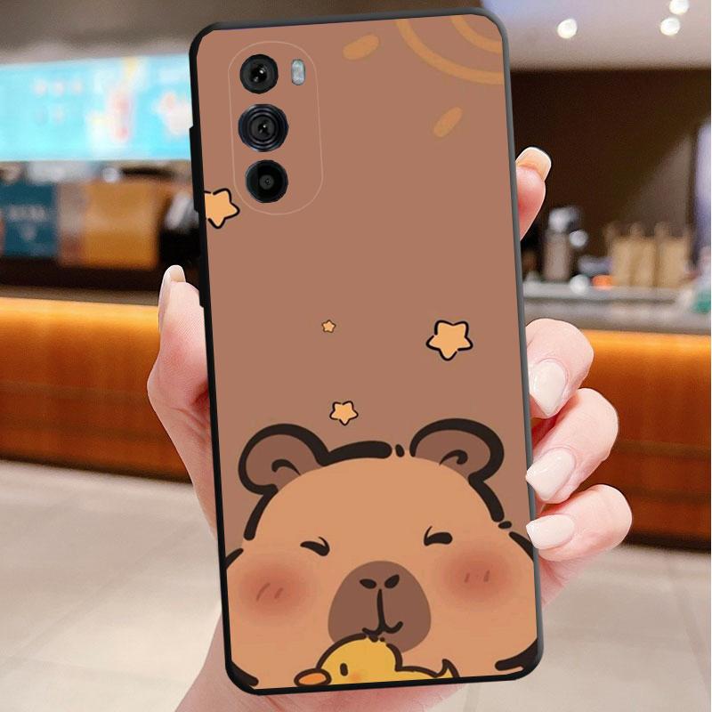 Cute Capybara Phone Case For Motorola Edge 50 40 Pro 50 40 30 Ultra Neo Fusion Moto G Play G Stylus G Power G 5G
