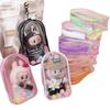 Clear PVC Zipper Doll Storage Bag - 19cm, Cartoon Dust Cover with Portable Hanging Buckle