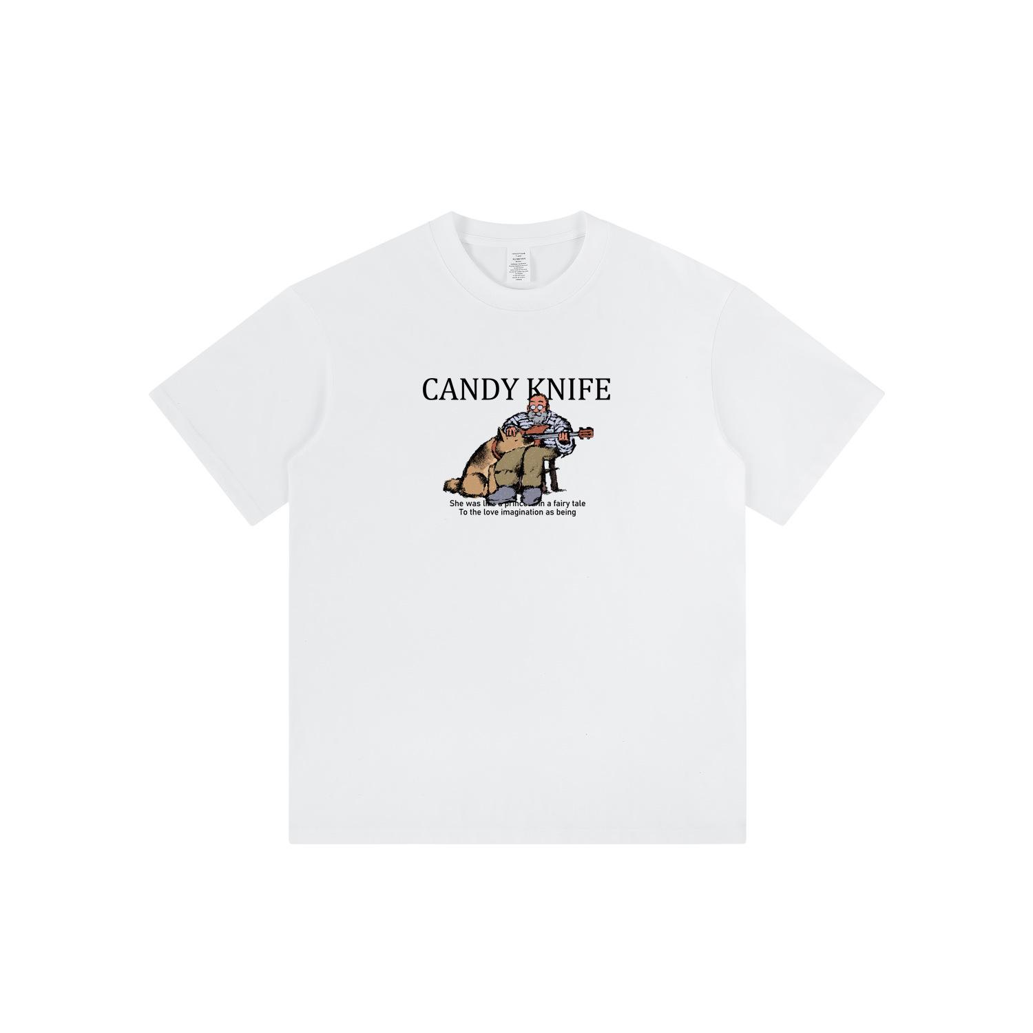 

2024 Retro INS Style Unisex Cartoon Print T-Shirt XL белый