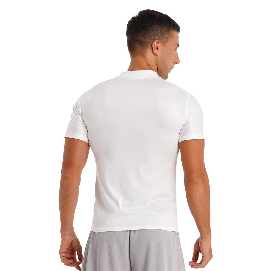 Mens Mock Neck Short Sleeve T Shirt Casual Solid Color Slim Fit Basic Top Comfortable Undershirt Tee