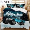 Engineering Vehicle Duvet Cover Set Polyester Bedding for Double Queen King Size Kids Boys Bedroom Decor