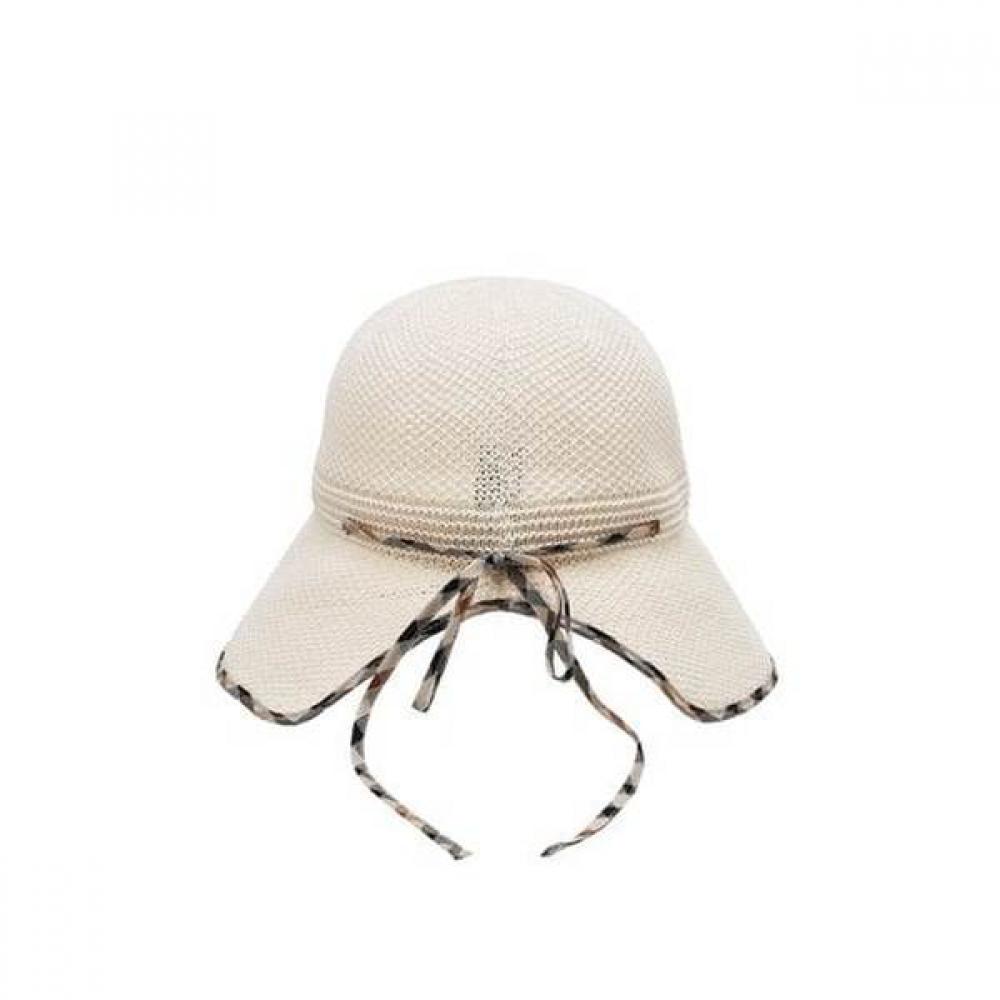 Daks White Rafia Check Contrast Floppy Hat E149w1