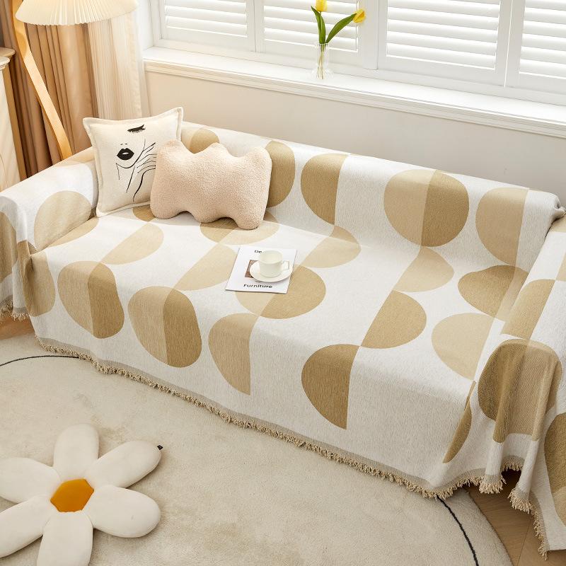 Sofabezug, Stoff, Ins-Stil, schlicht, modern, Sofakissen, kratzfest, Sofabezug, vier Jahreszeiten, universeller, vollständig abgedeckter Sofabezug