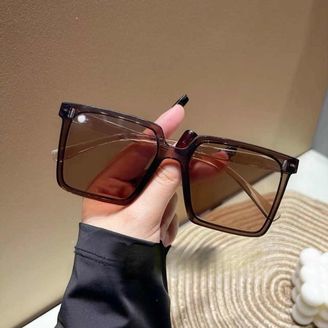 

New Big Frame Sunglasses for Women Fashion Square Too Glasses Ladies Glasses Outdoor Sunshade Mirror for Men Beach Eyeglasses коричневый