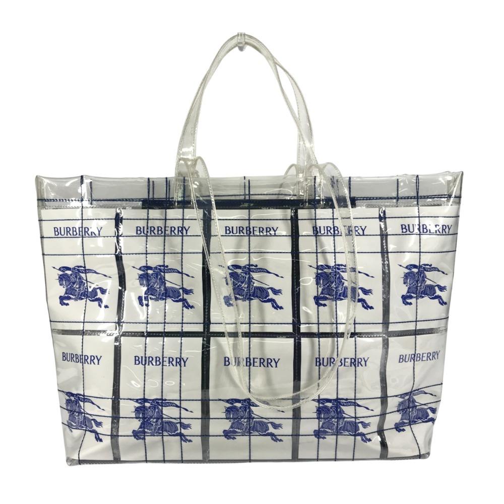 BURBERRY 8079639 EKD logo Bag Shoulder Bag Tote Bag Vinyl clear/blue