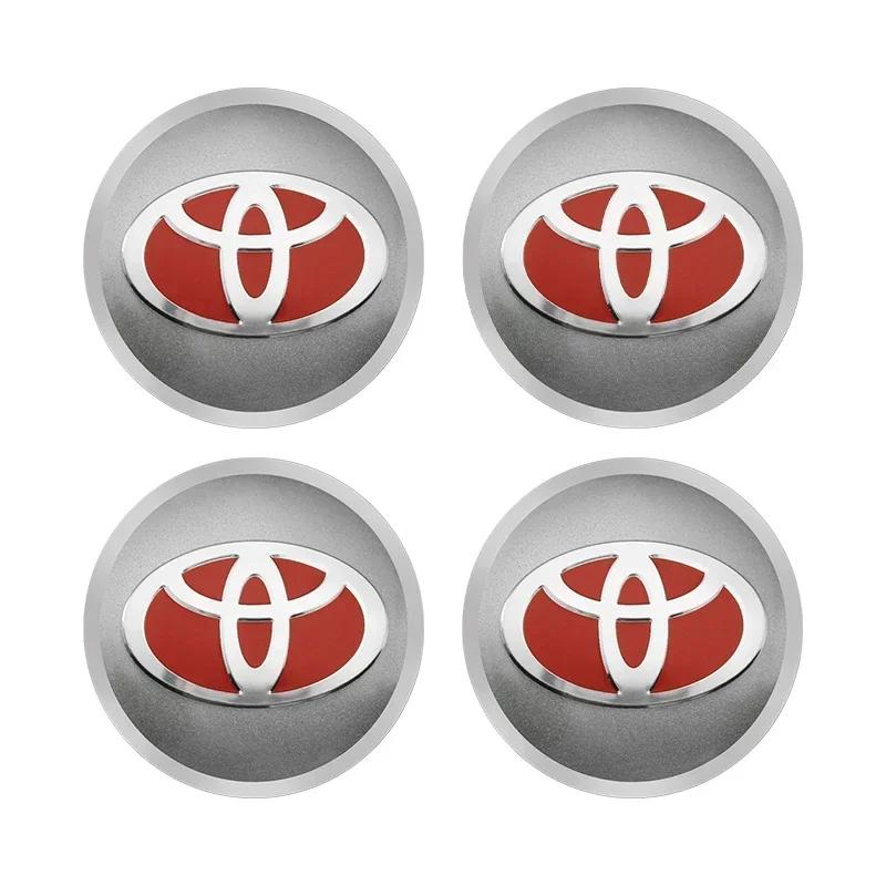 4pcs 56mm Car Styling Wheel Center Hub Caps Stickers Badge Emblem Decoration Decal For Toyota Corolla Auris Yaris CHR Rav4 Hilux
