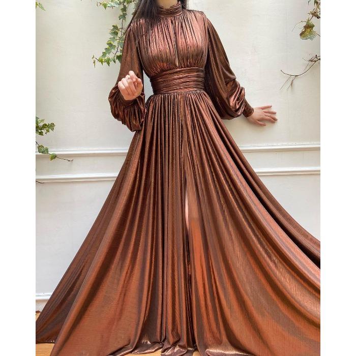 New spring and summer popular color waist hanging neck pendulum sexy avocado green dress long dress