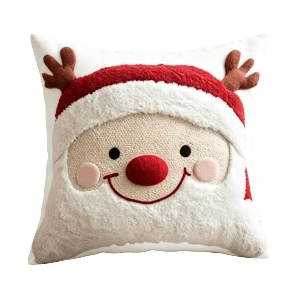Soft Throw Cushion Case 2D Printed Snowman Pillow Cover Atmosphere Christmas Pillow Covers Sofa