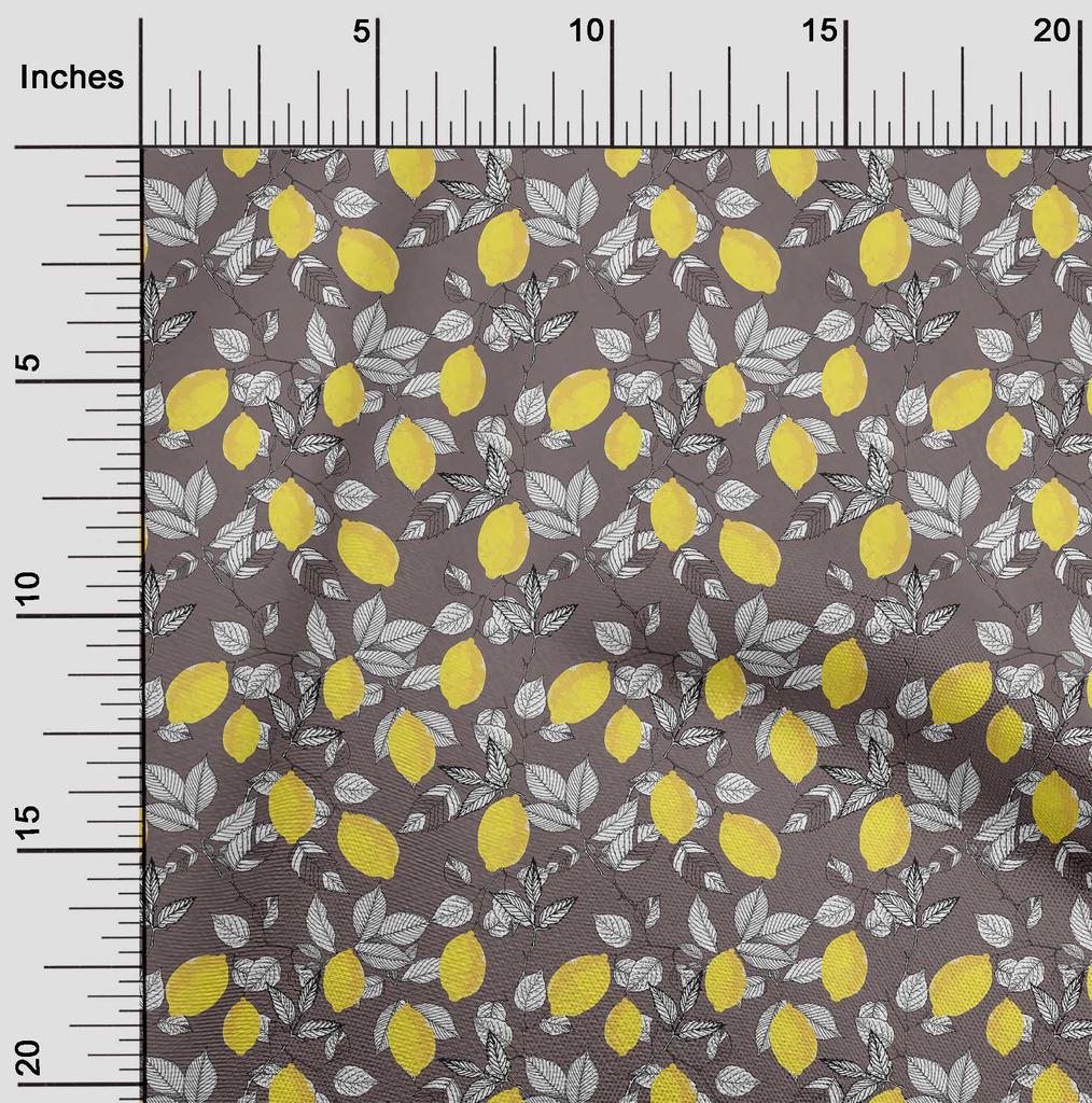 oneOone Cotton Poplin Dusty Gray Fabric Tropical Leaf Dress Material Fabric Print Fabric By The Yard 42 Inch
