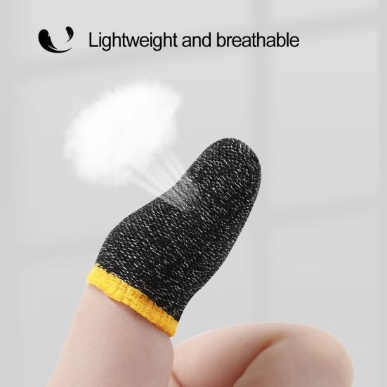 2Pcs Sweat Proof Carbon Fiber Mobile Game Finger Sleeves Cots Thumb Protector