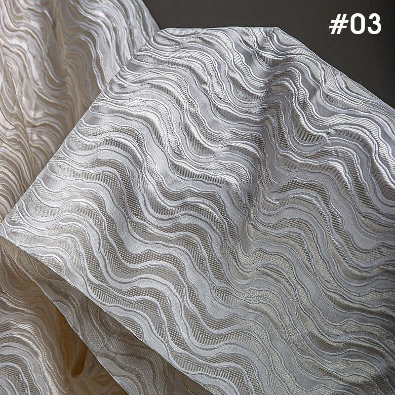 Heavy Embroidery Jacquard Fabric Layer Wave Texture Irregular Relief Pattern Designer Fabric For Diy Coat Jacket Clothing