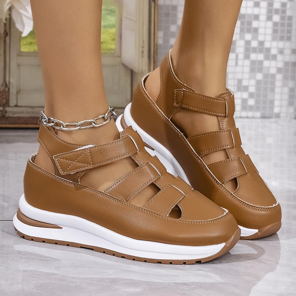 Fashion Fashion Baotou36-43 Hollow Wedge Platform Women's Shoes Summer Casual Height Increasing Sandals Roman Shoes Sandalias De Mujer