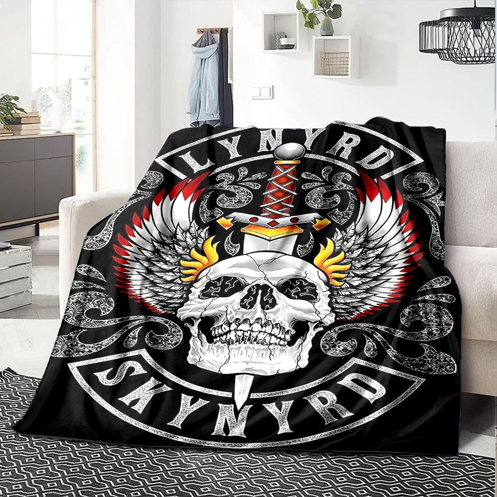 1pc Dragon guitarThemed Blanket Soft Flannel All Season Cozy Throw with Bold Graphic Print, Travel, or Holiday Gift for Family & Friends