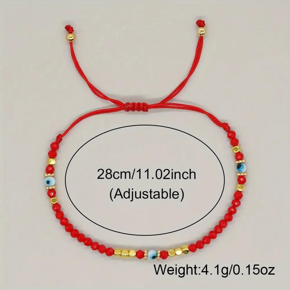 Crystal Beads Bracelets For Women Men Simple Handmade Woven Demon Red Black Rope Chain Bangle Lucky Jewelry