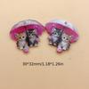 10 Glamorous Umbrella Cat Acrylic Charms for DIY Earrings and Keychains - Ideal Handmade Material for Party Jewelry