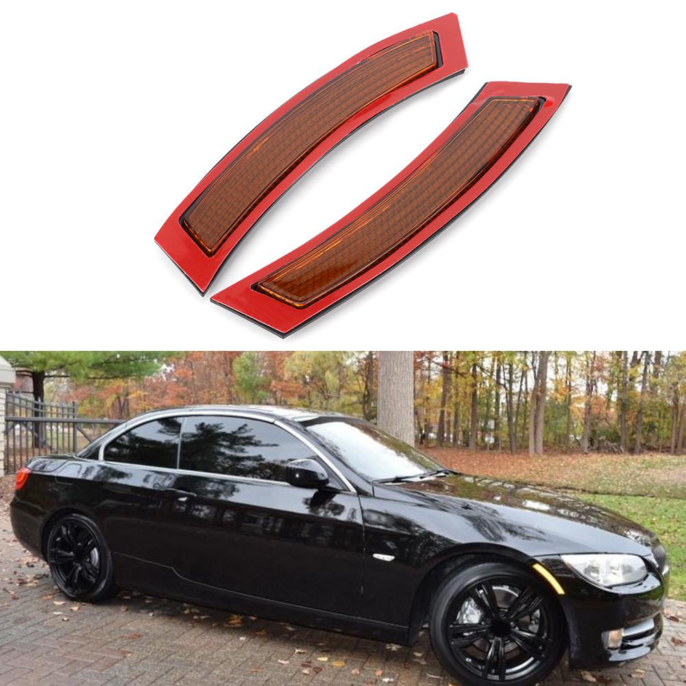 2pcs Plastic Car Front Bumper Reflector Lights Side Marker Lamp Reflective Light Fit for E92 E93 2007 2012