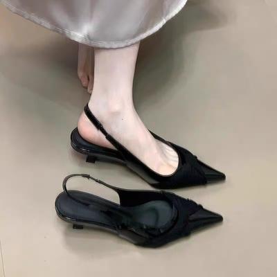 Zomer Nieuwe Puntige Neus Dames Sandalen Singbacks Muiltjes Schoenen Dames Elegant Lage Hakken Stripper Party Sandalen Zapatos Mujer