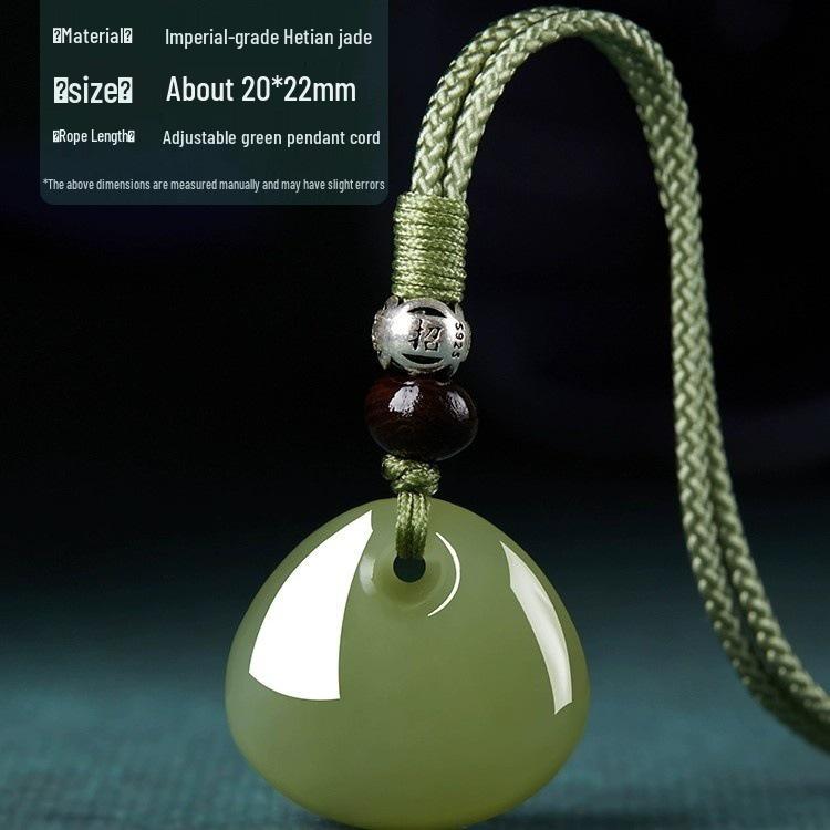 Natürlicher Hetian Jade Glücksbeutel Amulett: Frauen Friedenssegen Anhänger - Exquisites Glücksgeschenk