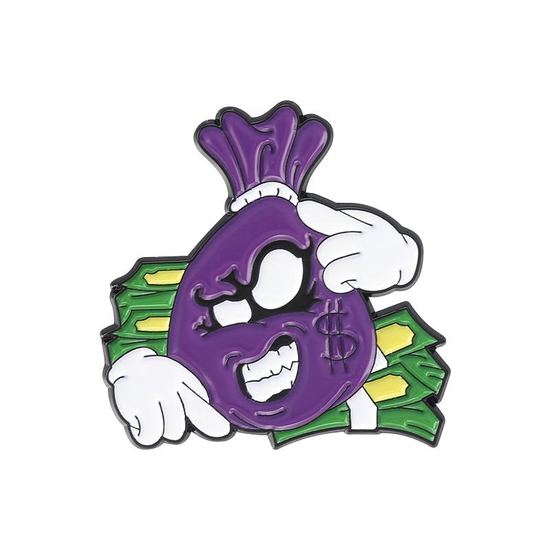 

Cartoon Animal Dollar Enamel Pins Creative Rich Duck Pig Money Bag Banknote Brooch Lapel Badge Funny Jewelry Gift For Friends