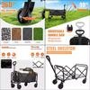 Camping Car 100L Large Capacity Folding Wagon Shopping Garden Pull Trolley Outdoor Portable Collapsible Picnic Stall Trolley