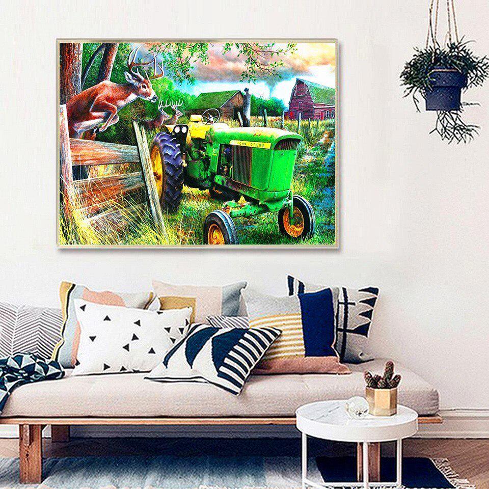 Diamond Painting Full Round Scenery Diamond Mosaic Farm Pictures Rhinestones Embroidery Full Display