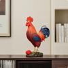 Cockerel Figurine Brass Statue Multicolor for Homeowners, Collectors,