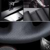 Perforated Leather Cover Hand Sewing Car Steering Wheel Cover Trim Black For Ford Ranger Everest -2024