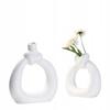 Ceramic Vase for Flowers Modern Flask Table Decoration White 2pcs