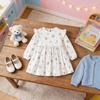 Girls Long Sleeve Cotton Princess Dress For Winter And Fall With Cartoon Animal Pattern