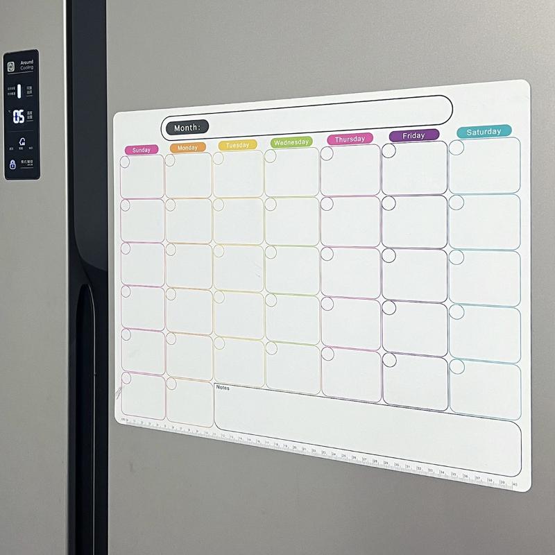 Magnetic Refrigerator Dry Erase Calendar Monthly Planner Whiteboard Record Message Board Memo Pad Kitchen Fridge Decor