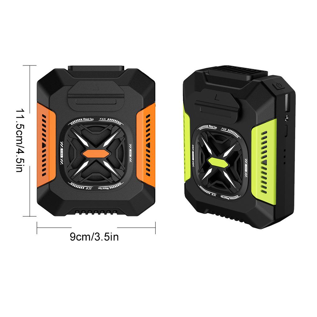 USB Charging Waist Fan With 14000 RPM Wind Speed For Workouts Waist-hanging Fan Hanging Waist Fan