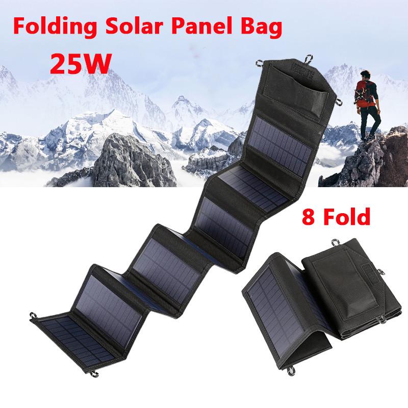 20W Foldable Monocrystalline Solar Panel with Dual USB for Camping & Phone Charging